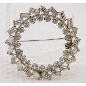 .925 Sterling Silver Carl Art Clear Glass Rhinston